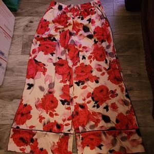 Nwt Victoria Secret Satin Lux Floral Pants size Large